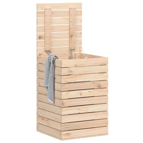Laundry Basket 44x44x66cm Solid Wood Pine - Image 3