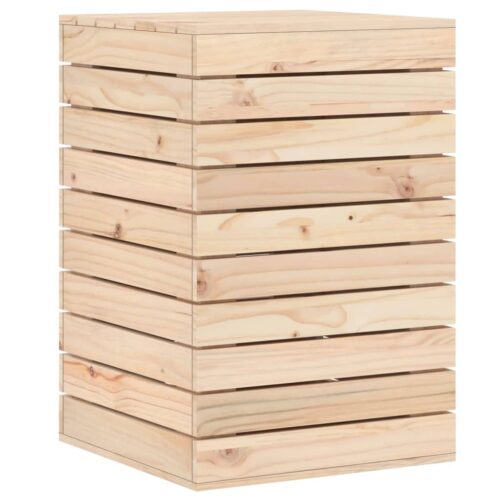 Laundry Basket 44x44x66cm Solid Wood Pine - Image 7