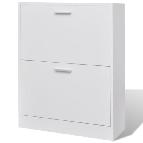 Wooden Shoe Storage Cabinet Shoes Rack Cupboard Shelf Hallway Organiser White - Image 2