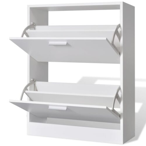 Wooden Shoe Storage Cabinet Shoes Rack Cupboard Shelf Hallway Organiser White - Image 4