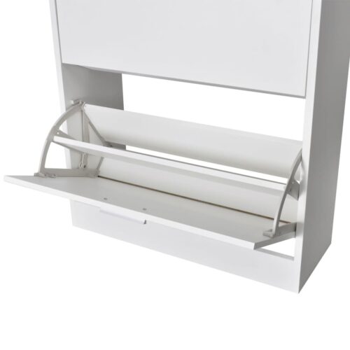 Wooden Shoe Storage Cabinet Shoes Rack Cupboard Shelf Hallway Organiser White - Image 5