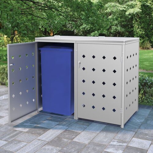Double Wheelie Bin Shed 240L Stainless Steel - Image 2