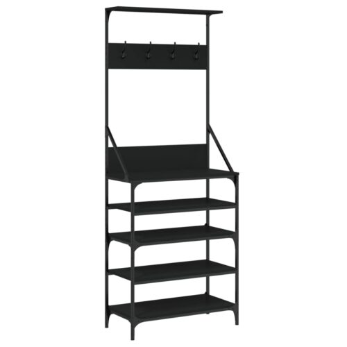 Clothes Rack with Shoe Storage Black 70x34x184cm - Image 2
