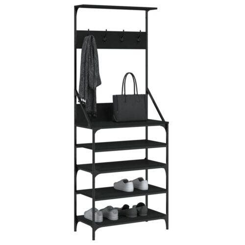 Clothes Rack with Shoe Storage Black 70x34x184cm - Image 3