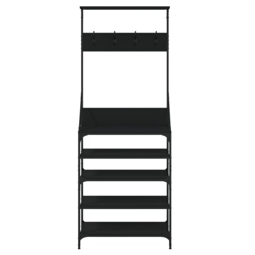 Clothes Rack with Shoe Storage Black 70x34x184cm - Image 4