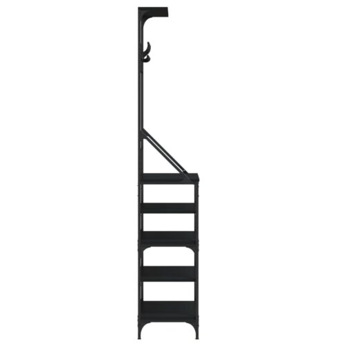 Clothes Rack with Shoe Storage Black 70x34x184cm - Image 5