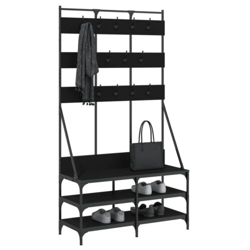 Clothes Rack with Shoe Storage Black 100x40x184cm - Image 3