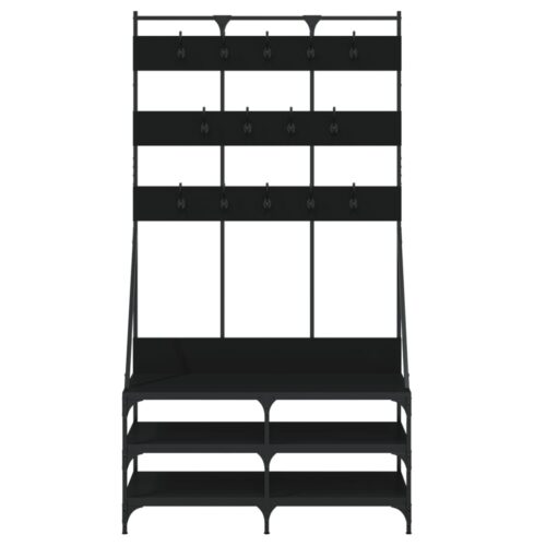Clothes Rack with Shoe Storage Black 100x40x184cm - Image 4