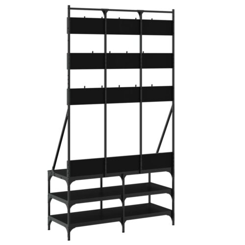Clothes Rack with Shoe Storage Black 100x40x184cm - Image 6