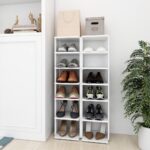 Shoe Cabinets 2pcs White 27.5x27x102cm Engineered Wood