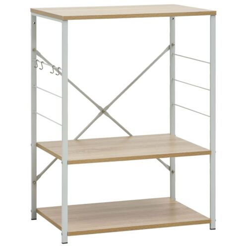 Microwave Cabinet White Oak 60x39.6x79.5cm Engineered Wood - Image 2