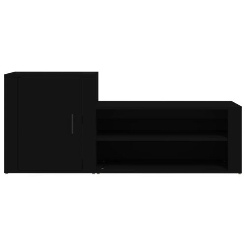 Shoe Cabinet Black 130x35x54cm Engineered Wood - Image 5