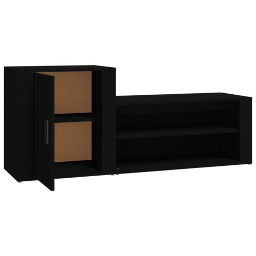 Shoe Cabinet Black 130x35x54cm Engineered Wood - Image 6
