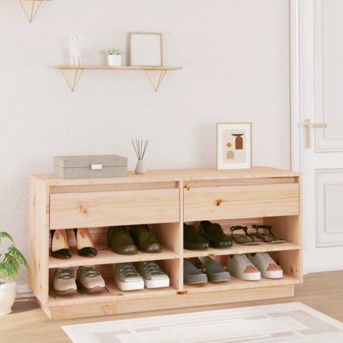 Shoe Cabinet 110x34x52cm Solid Wood Pine