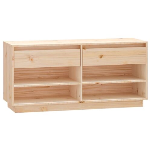 Shoe Cabinet 110x34x52cm Solid Wood Pine - Image 2