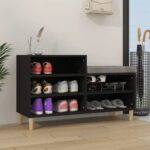 Shoe Cabinet Black 102x36x60cm Engineered Wood