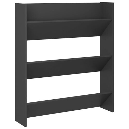 Wall Shoe Cabinet Grey 80x18x90cm Engineered Wood - Image 2
