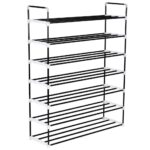 Shoe Rack with 7 Shelves Metal Plastic Black