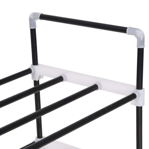 Shoe Rack with 7 Shelves Metal Plastic Black - Image 4