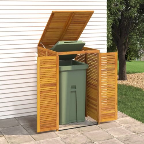Single Garbage Bin Shed 70x89x117cm Wood Outdoor Garbage Garden Storage Box - Image 10
