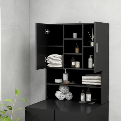 Washing Machine Cabinet Storage Shelf Rack Wooden Laundry Bathroom Organiser - Image 7