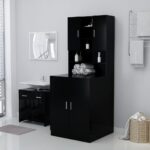 Washing Machine Cabinet Black 71x71.5x91.5cm