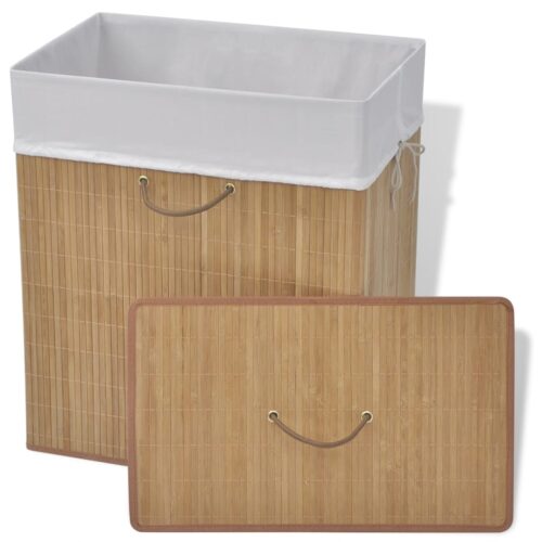 Bamboo Laundry Bin Rectangular Natural - Image 2