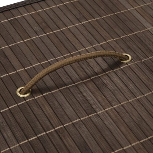 Bamboo Laundry Bin Rectangular Dark Brown - Image 4