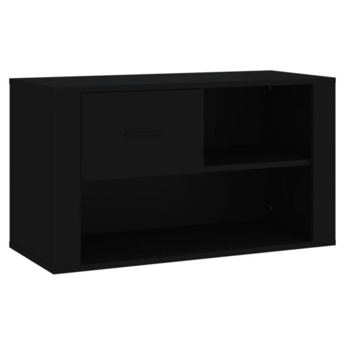 Shoe Cabinet Black 80x35x45cm Engineered Wood - Image 2