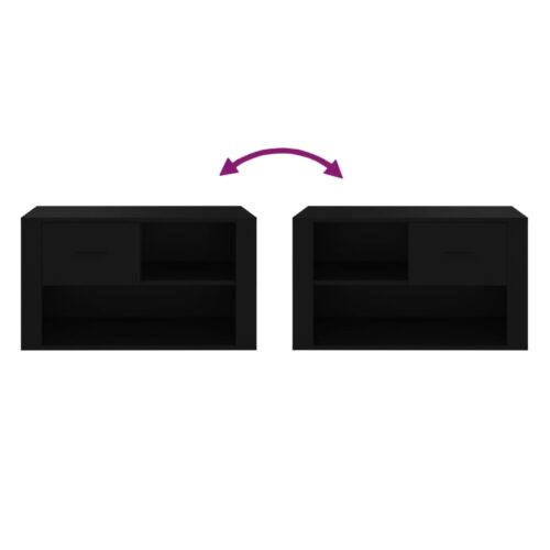 Shoe Cabinet Black 80x35x45cm Engineered Wood - Image 7