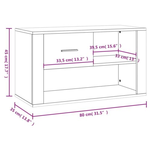 Shoe Cabinet Black 80x35x45cm Engineered Wood - Image 9