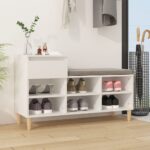 Shoe Cabinet White 102x36x60cm Engineered Wood