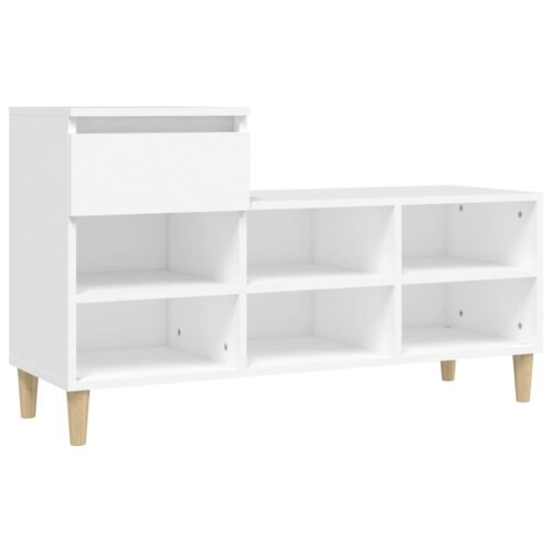 Shoe Cabinet White 102x36x60cm Engineered Wood - Image 2