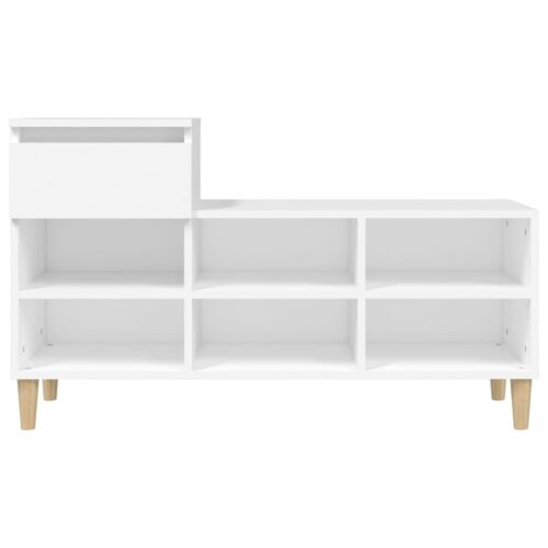 Shoe Cabinet White 102x36x60cm Engineered Wood - Image 6
