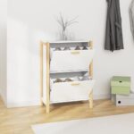 Shoe Cabinet White 57.5x33x80cm Engineered Wood