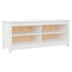 Shoe Storage Bench Hallway Entry Organizer Rack Cabinet Shelf Pine Wood White