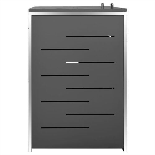 Double Wheelie Bin Shed 138x77.5x112.5cm Stainless Steel - Image 5