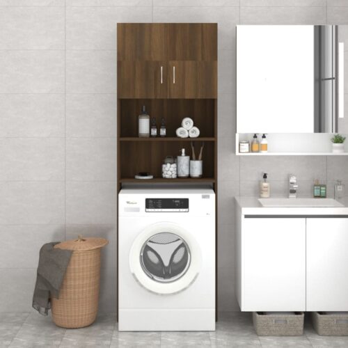 Washing Machine Cabinet Brown Oak 64x25.5x190cm - Image 6