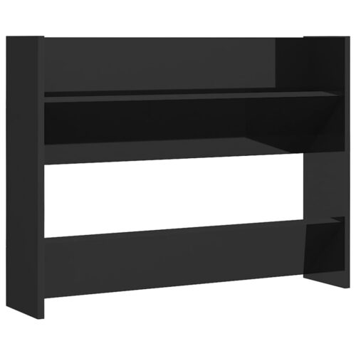 Wall Shoe Cabinets 2pcs High Gloss Black 80x18x60cm Engineered Wood - Image 5