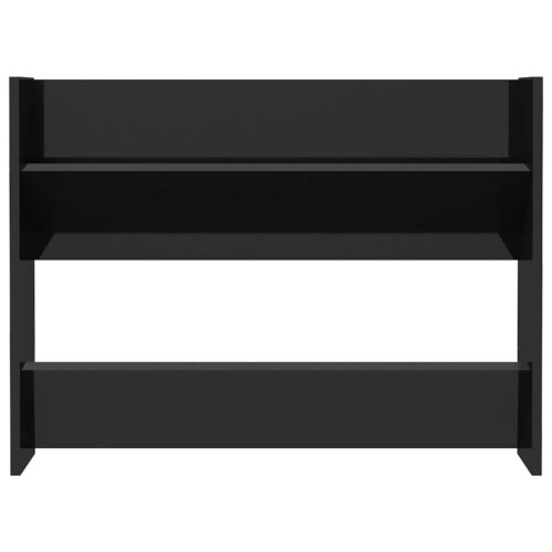 Wall Shoe Cabinets 2pcs High Gloss Black 80x18x60cm Engineered Wood - Image 6