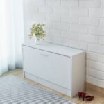 Shoe Storage Bench White 80x24x45cm