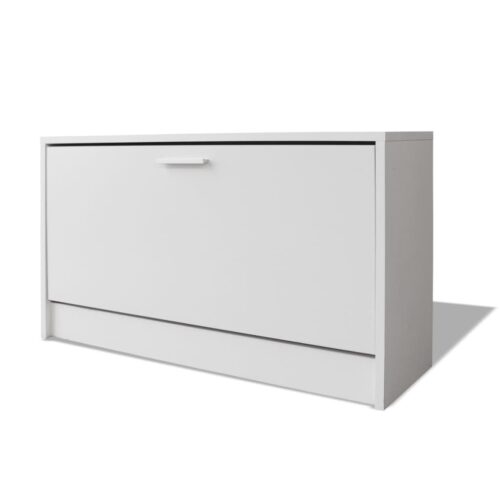 Shoe Storage Bench White 80x24x45cm - Image 2