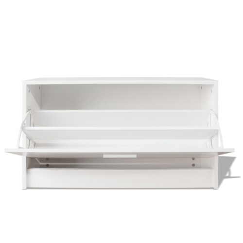 Shoe Storage Bench White 80x24x45cm - Image 4