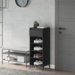 Shoe Rack Black 40x36x105cm Engineered Wood