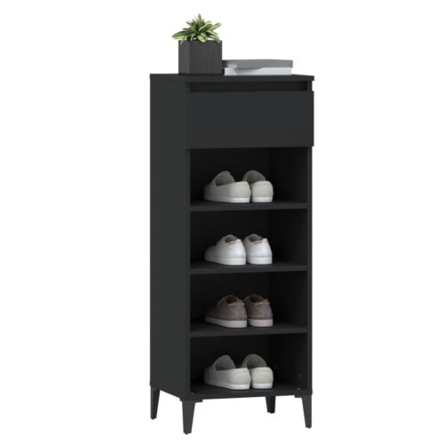 Shoe Rack Black 40x36x105cm Engineered Wood - Image 4