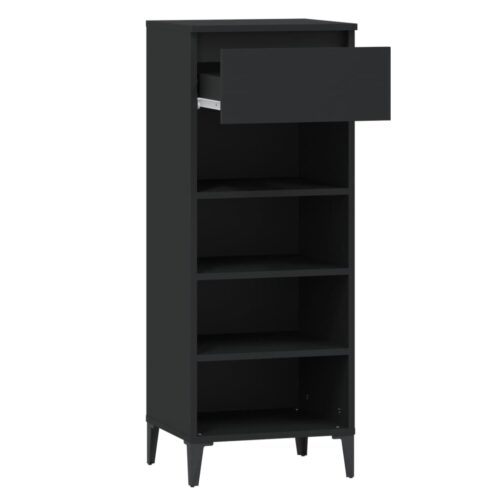 Shoe Rack Black 40x36x105cm Engineered Wood - Image 6