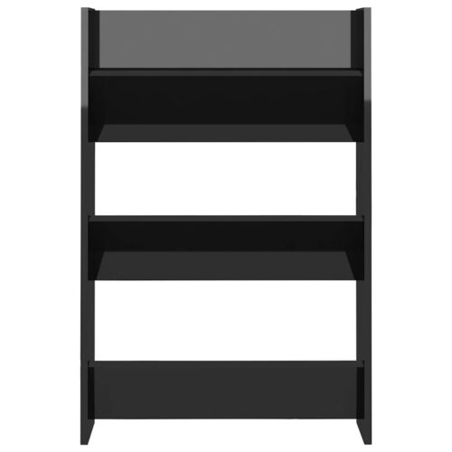 Wall Shoe Cabinet High Gloss Black 60x18x90cm Engineered Wood - Image 4