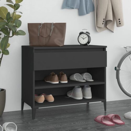 Shoe Cabinet Black 70x36x60cm Engineered Wood