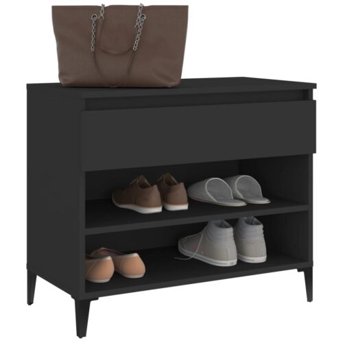 Shoe Cabinet Black 70x36x60cm Engineered Wood - Image 5