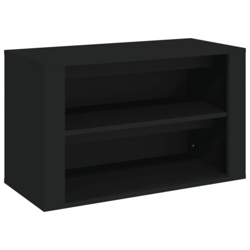 Wooden Shoe Cabinet Shoes Storage Bench Rack Shelf Hallway Table Organiser Black - Image 2